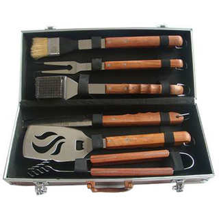 Grill-Grillwerkzeug-Set mit Holzgriff für den Außenbereich
