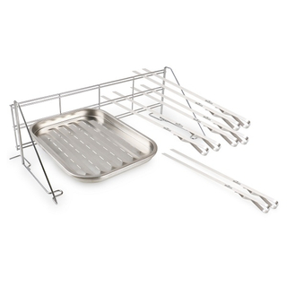 Edelstahl-Grillspieß-Set für den Außenbereich mit Grillpfannenspießen