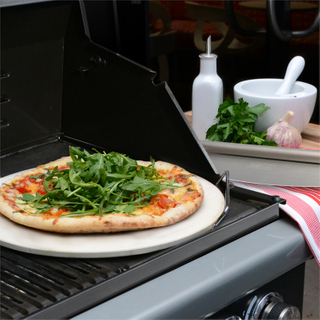 Runder Cordierit-Pizzastein mit Gestell