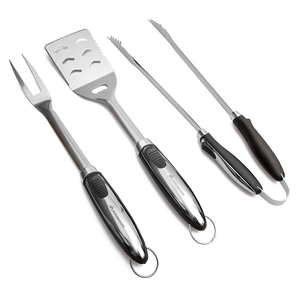 Grillbesteck-Set aus Edelstahl mit langem Griff
